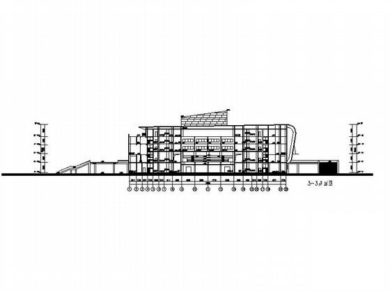 5层体育馆建筑方案设计CAD图纸（初设图纸、现代风格）(总平面图) - 2