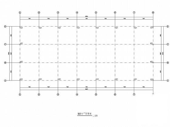 20米跨门式刚架钢结构厂房结构CAD施工图纸（7度抗震）(平面布置图) - 2