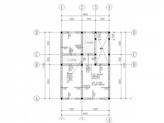 新农村拆迁安置小区砌体住宅结构CAD施工图纸（条形基础）(二层梁板配筋) - 3