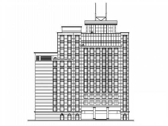 医院13层大楼建筑设计图纸（现代风格，框架剪力墙） - 1