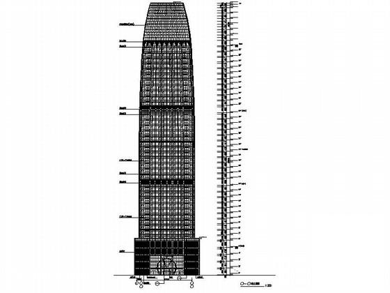 38层超高层商业办公综合体建筑CAD图纸（框架剪力墙，现代更高） - 2