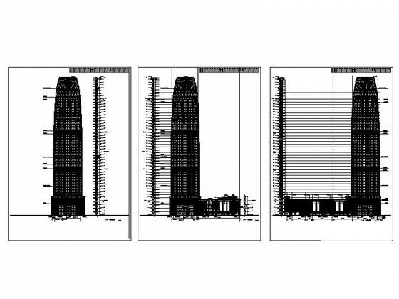 38层超高层商业办公综合体建筑CAD图纸（框架剪力墙，现代更高） - 4