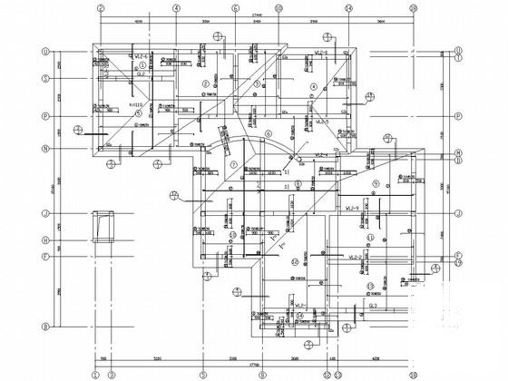 6度抗震两层砌体结构住宅楼结构CAD施工图纸（建施）(基础平面图) - 3