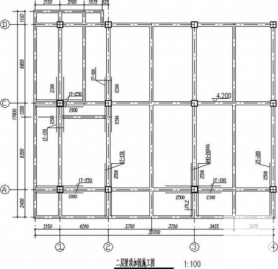 宾馆裙楼改造加固工程结构CAD施工图纸 - 1