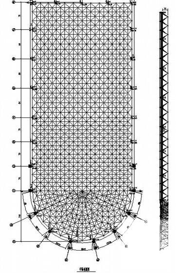 网架结构游泳馆屋面结构CAD施工图纸 - 1