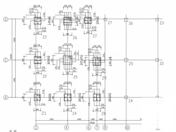 两层砌体结构办公楼结构CAD施工图纸（独立基础）(平面布置图) - 3