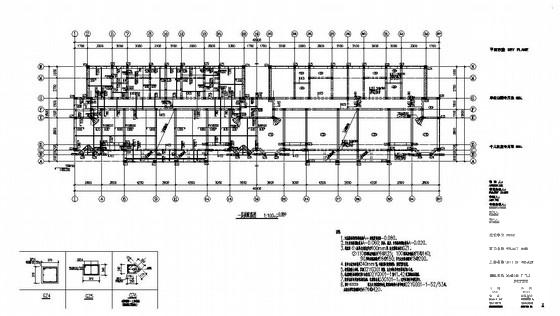 8度区6层筏板基础砌体住宅楼结构CAD施工图纸 - 2