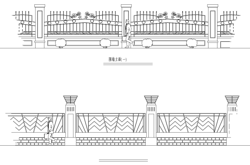 围墙栏杆CAD合集 (5)