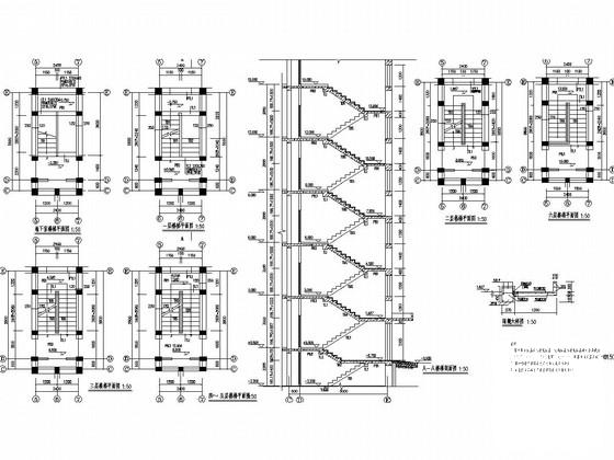 5层砖混结构住宅楼结构CAD施工图纸（桩基础） - 4