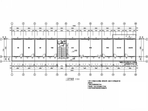 两层砖混结构供电所办公楼结构CAD施工图纸（建筑图纸） - 4