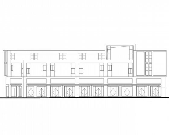 商贸物流中心2层端头商铺建筑施工CAD图纸（现代风格） - 1