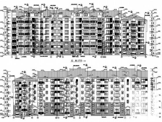 6层砖混结构住宅楼结构CAD施工图纸（桩基础） - 1