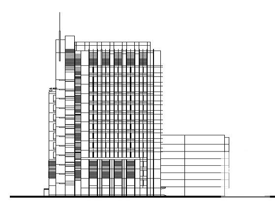 15层办公楼建筑CAD图纸（初设图纸、现代风格） - 1