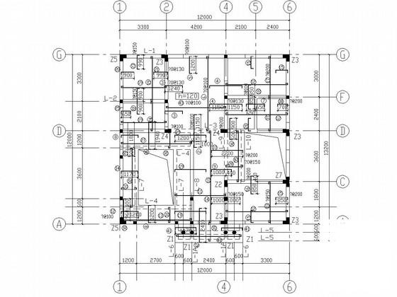 地上3层砖混结构私人别墅结构CAD施工图纸（8度设防） - 2