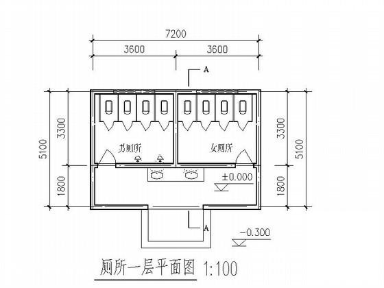 2层公厕建筑方案设计CAD图纸 - 3