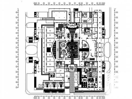 17层洲际大酒店建筑方案设计图纸(平面图) - 1