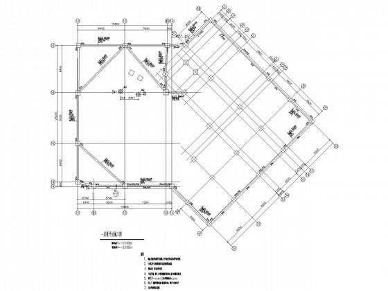 地上2层钢框架综合楼结构CAD施工图纸（独立基础） - 1