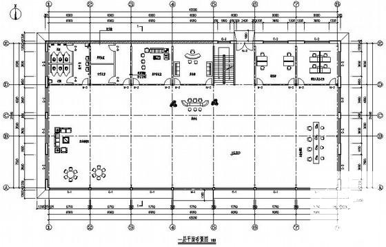 轻型门式刚架4S店展厅结构CAD施工图纸(预应力混凝土) - 1