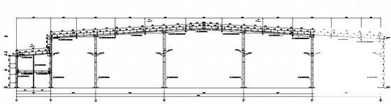 破碎机厂门式刚架厂房结构CAD施工图纸（7度抗震）(平面布置图) - 4