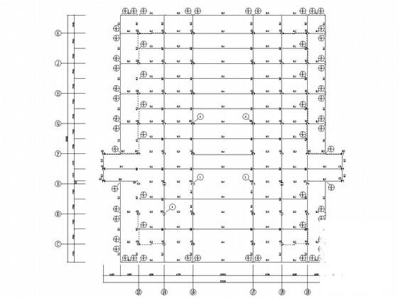 3层门式刚架结构电影城结构CAD施工图纸（7度抗震）(平面布置图) - 3