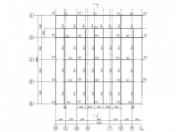 3层门式刚架结构电影城结构CAD施工图纸（7度抗震）(平面布置图) - 4