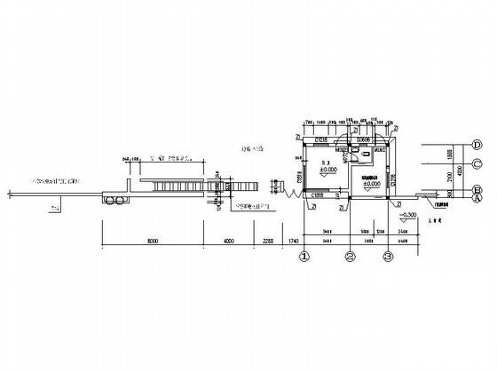 污水厂大门及围墙建筑CAD施工图纸(简易化粪池) - 3