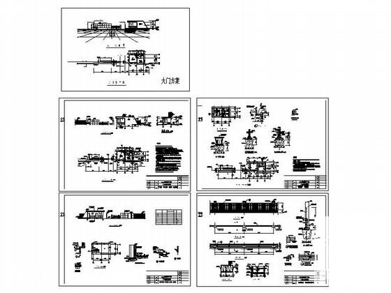 污水厂大门及围墙建筑CAD施工图纸(简易化粪池) - 4