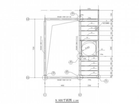 煤磨热风收尘器框架结构CAD施工图纸(基础平面图) - 3