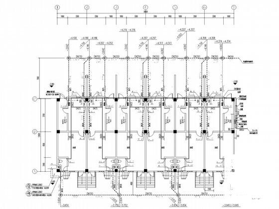 多户型联排别墅群建筑排水施工图纸（跃层商业建筑） - 2