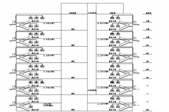 12层复式住宅住宅楼空调CAD图纸（高41米） - 2