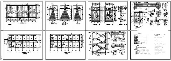 上5层砌体结构学校办公楼砖混结构设计图纸(平面布置图) - 1