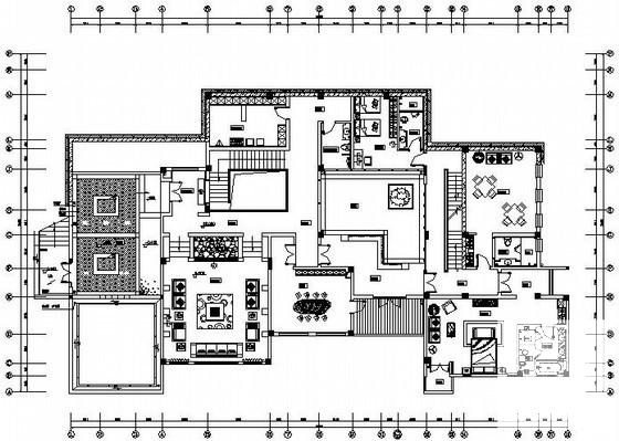 山庄地上3层别墅电气CAD施工图纸（地下1层）(平面布置图) - 3