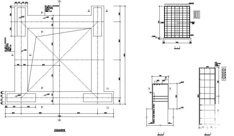 大型塔吊基础布置及详图纸cad - 1