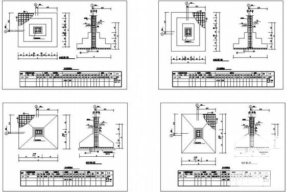 独立柱基填表大样结构设计图纸cad - 1