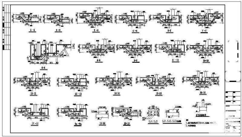筏板基础标准施工大样图cad平面布置图 - 3
