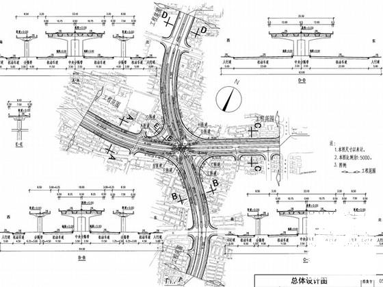 城市道路立体交叉CAD施工图纸设计 - 1