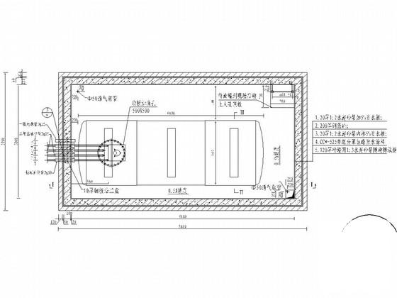 5吨地下油罐施工CAD图纸 - 1