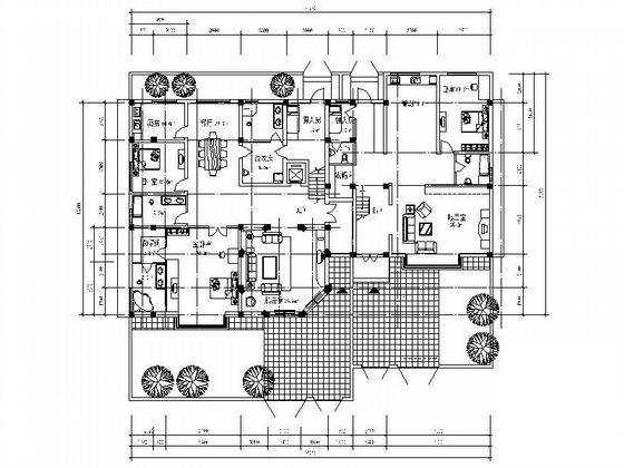 2层双拼别墅平面户型设计图纸.dwg - 1