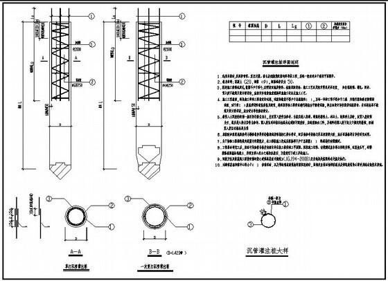 沉管灌注桩大样节点构造详图纸cad - 1