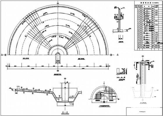 圆形水池构造详图纸cad平面布置图 - 1