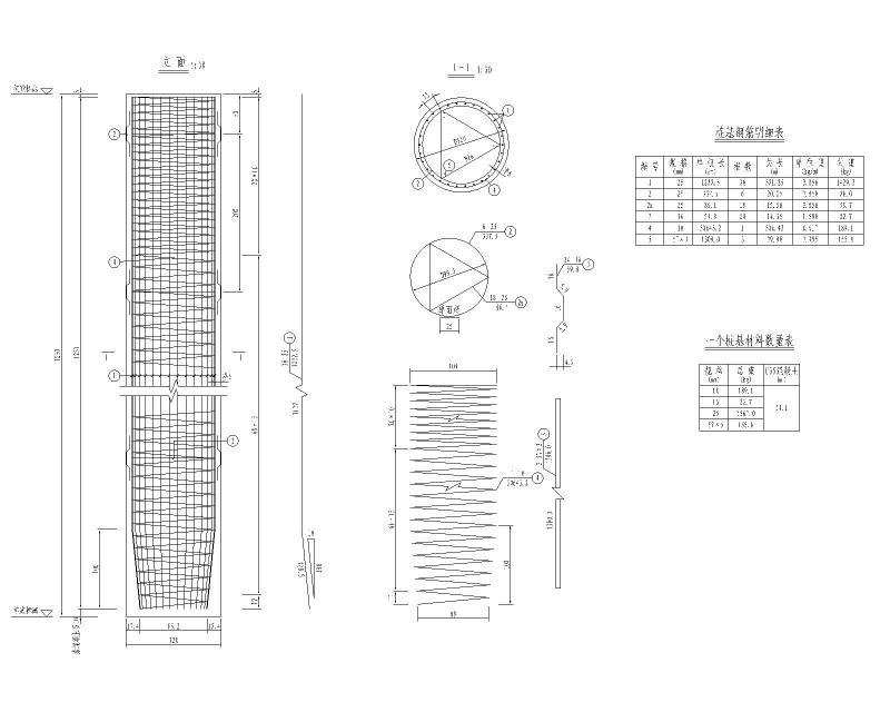 梯道墩桩基钢筋构造图