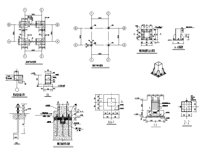 基础与锚栓平面布置图