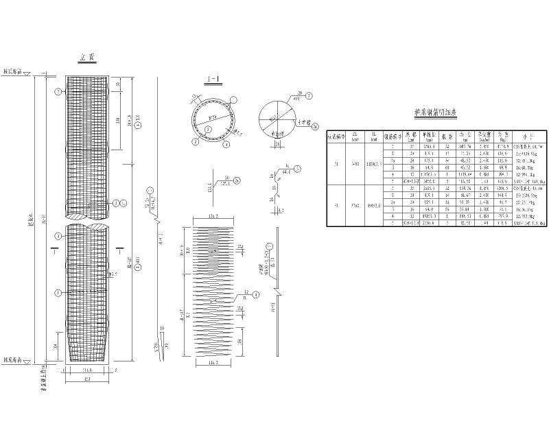 主梁桥墩桩基钢筋布置图