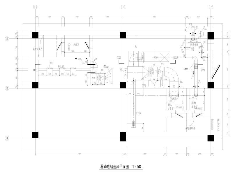 移动电站通风平面图