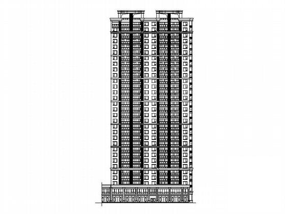 现代高层住宅楼带底商建筑施工图纸cad平面图及节点详图,剖面图 - 1