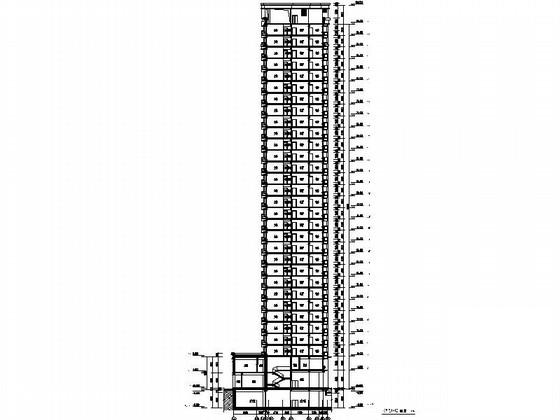 现代高层住宅楼带底商建筑施工图纸cad平面图及节点详图,剖面图 - 2