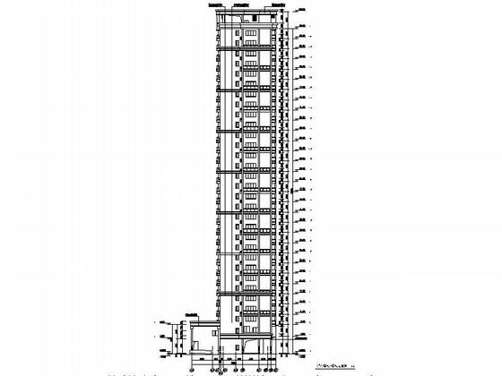 现代高层住宅楼带底商建筑施工图纸cad平面图及节点详图,剖面图 - 5