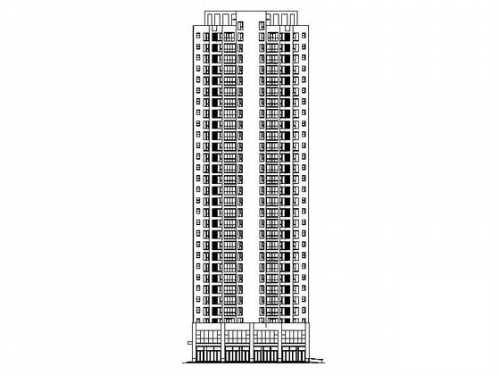 现代高层塔式住宅带底商建筑施工图纸cad平面图及节点详图,剖面图 - 1