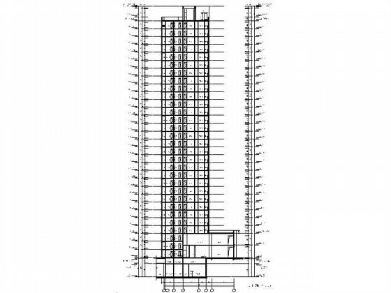 现代高层塔式住宅带底商建筑施工图纸cad平面图及节点详图,剖面图 - 2