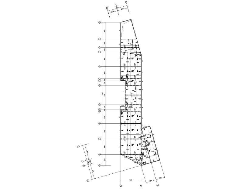 办公楼裙房商业屋顶平面配筋图